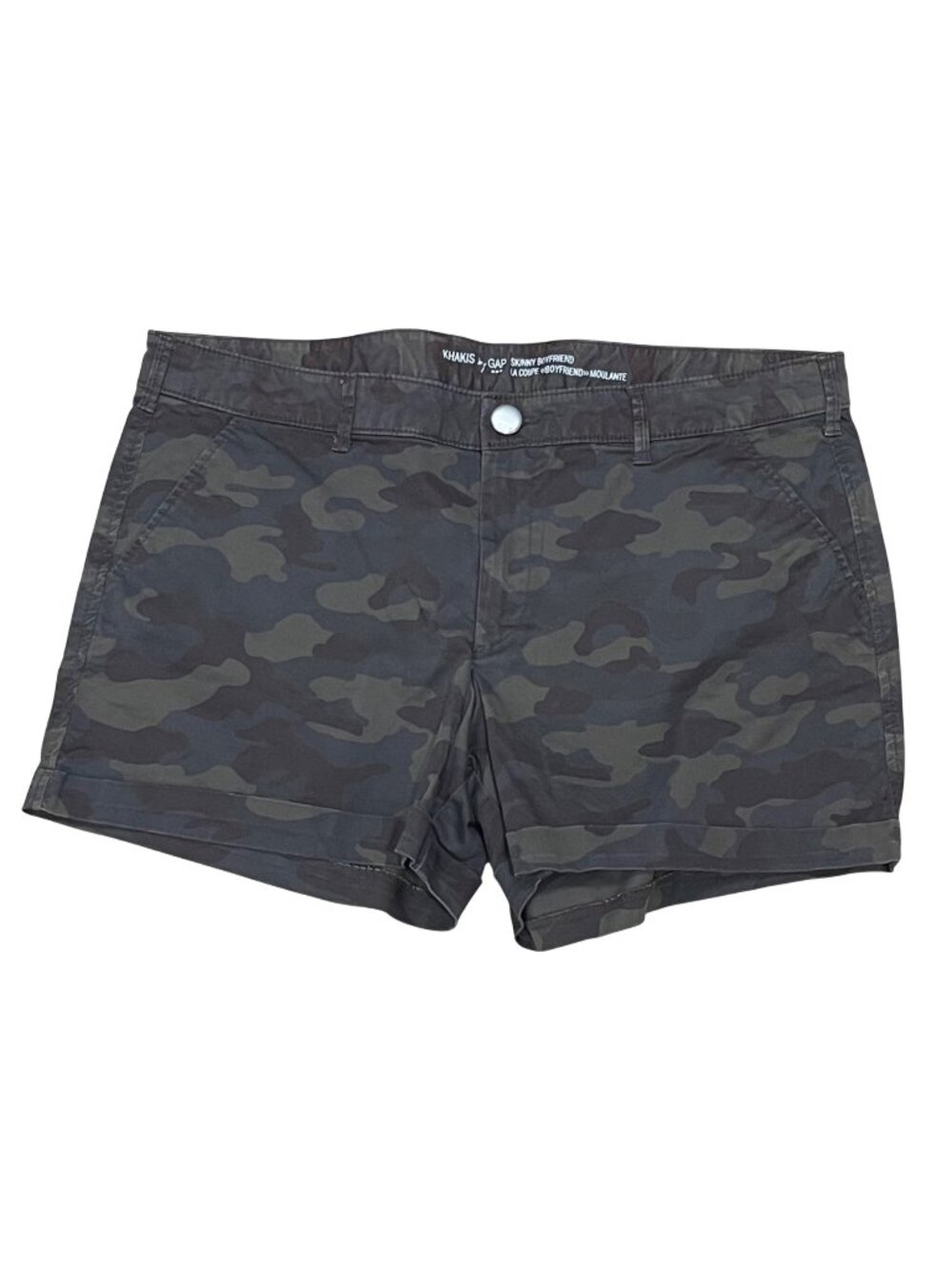 Khakis by GAP Skinny Boyfriend Shorts Women's Size 12 Camouflage Cuffed Cotton